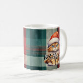 Mug Chat Père Noël Plaid De Noël Avec Nom (Devant droit)