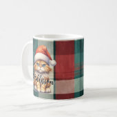 Mug Chat Père Noël Plaid De Noël Avec Nom (Devant gauche)