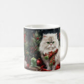 Mug Chat Persan à Noël sous la neige (Devant droit)