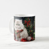 Mug Chat Persan à Noël sous la neige (Devant gauche)