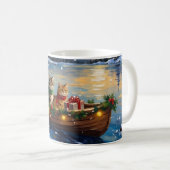 Mug Chat Persan Noël Bateau Fêtes (Devant droit)