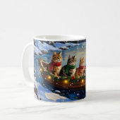 Mug Chat Persan Noël Bateau Fêtes (Devant gauche)