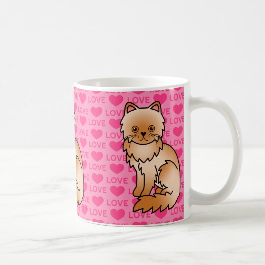 Mug Chat Persan Rouge Amour (Droite)