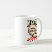 Mug Chat Persan Sarcastique Mon Visage En Dit Long (Devant droit)