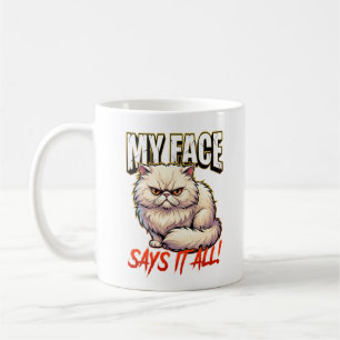 Mug Chat Persan Sarcastique Mon Visage En Dit Long