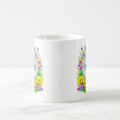 Mug Chat perse blanc en fleurs (Centre)