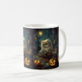 Mug Chat perse d'Halloween avec effroi Citrouille (Devant droit)