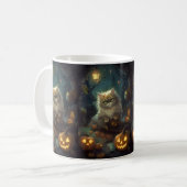 Mug Chat perse d'Halloween avec effroi Citrouille (Devant gauche)