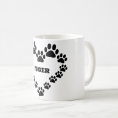 Mug Chat personnalisé Empreinte de patte Coeur de café (Devant droit)