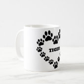 Mug Chat personnalisé Empreinte de patte Coeur de café (Devant gauche)