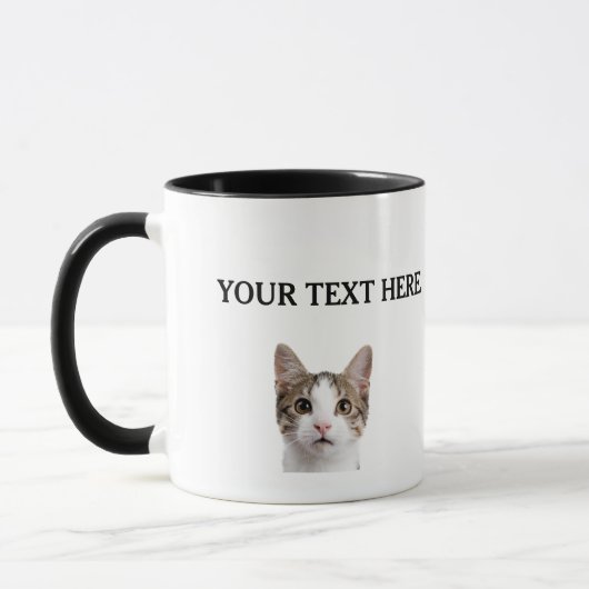 Mug Chat personnalisé Nom visage Animaux de compagnie  (Gauche)