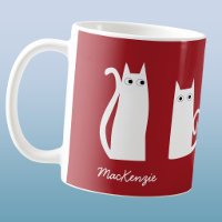 Chat Personnalisé Rouge Blanc