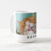 Mug Chat Pet Snowflakes Photo de vacances (Devant gauche)