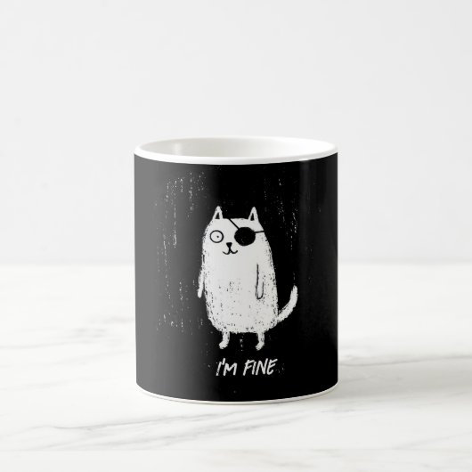Mug Chat Pirate – Art Minimal et Drôle de Chat (Centre)