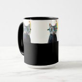 Mug Chat plongeur, combinaison de plongée et tuba (Devant gauche)