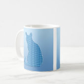 Mug Chat pointillé - nuances de bleu (Devant gauche)