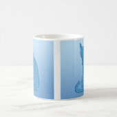 Mug Chat pointillé - nuances de bleu (Centre)