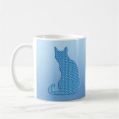 Mug Chat pointillé - nuances de bleu (Gauche)