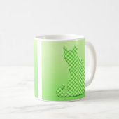 Mug Chat pointillé - nuances de vert de chaux (Devant droit)