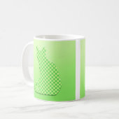 Mug Chat pointillé - nuances de vert de chaux (Devant gauche)