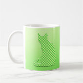 Mug Chat pointillé - nuances de vert de chaux (Gauche)