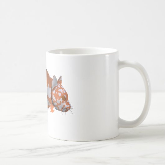 Mug Chat-Poisson Tacheté Orange-Blanc (Droite)