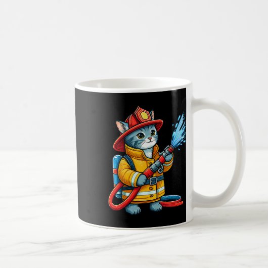 Mug Chat pompier Chat pompier Amoureux des animaux Cha (Droite)