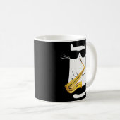 Mug Chat Portant des lunettes de soleil Jouer Saxophon (Devant droit)
