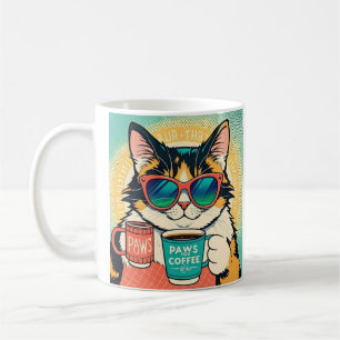 Mug Chat portant des lunettes de soleil surdimensionné