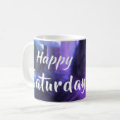 Mug Chat pourpre mignon heureux de Caturday (Devant gauche)