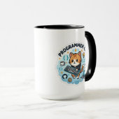 Mug Chat programmeur mignon autocollant vinyle de coda (Devant droit)