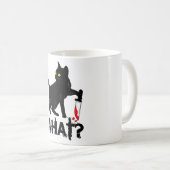 Mug Chat Quelle Chemise Meurtre Chat Noir Avec Couteau (Devant droit)