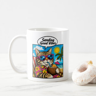 Mug Chat qui envoie de bonnes ondes