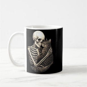 Mug Chat qui étreint un squelette Halloween Amateur de