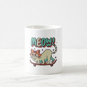Mug Chat qui fait du skate Meow