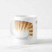 Mug Chat rayé orange perplexe de bande dessinée (Devant gauche)