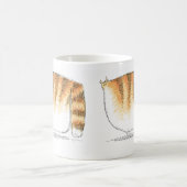 Mug Chat rayé orange perplexe de bande dessinée (Centre)