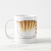 Mug Chat rayé orange perplexe de bande dessinée (Gauche)