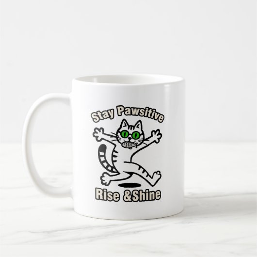 Mug Chat Restez Positif (Gauche)