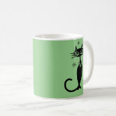 Mug Chat Rétro à Long Cou Vert (Devant droit)