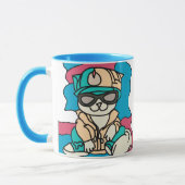 Mug Chat Retro Street Relaxant | Drôle (Gauche)