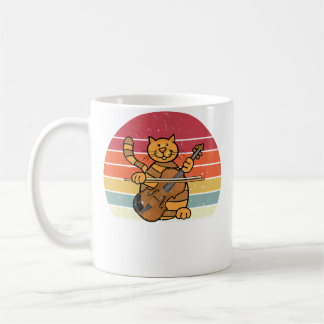 Mug Chat Rétro Vintage Jouant du Violoncelle Amoureux