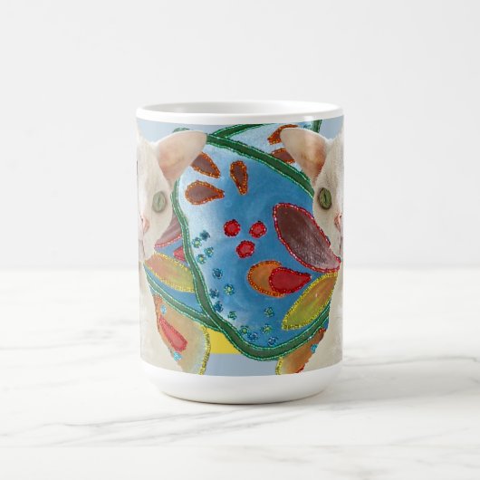 Mug Chat Rex de Devon Blanc Arc-en-ciel (Centre)