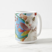 Mug Chat Rex de Devon Blanc Arc-en-ciel (Devant droit)
