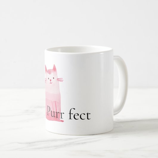 Mug Chat rose (Devant droit)