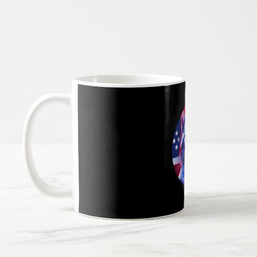 Mug Chat Rouge Blanc & Bleu avec fond de drapeau améri (Gauche)