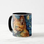 Mug Chat rouge dans le style de Van Gogh (Devant gauche)