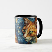 Mug Chat rouge dans le style de Van Gogh (Devant droit)