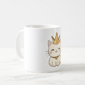 Mug Chat royal avec couronne dorée Design Kawaii (Devant gauche)