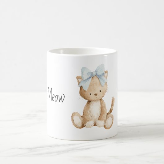 Mug Chat Ruban Bleu (Centre)